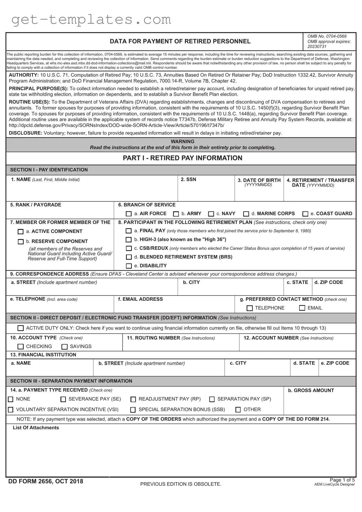 Fill in a Valid DD 2656 Template