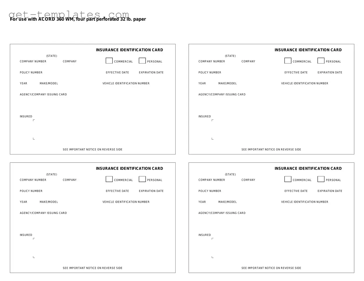 Fill in a Valid Acord 50 WM Template