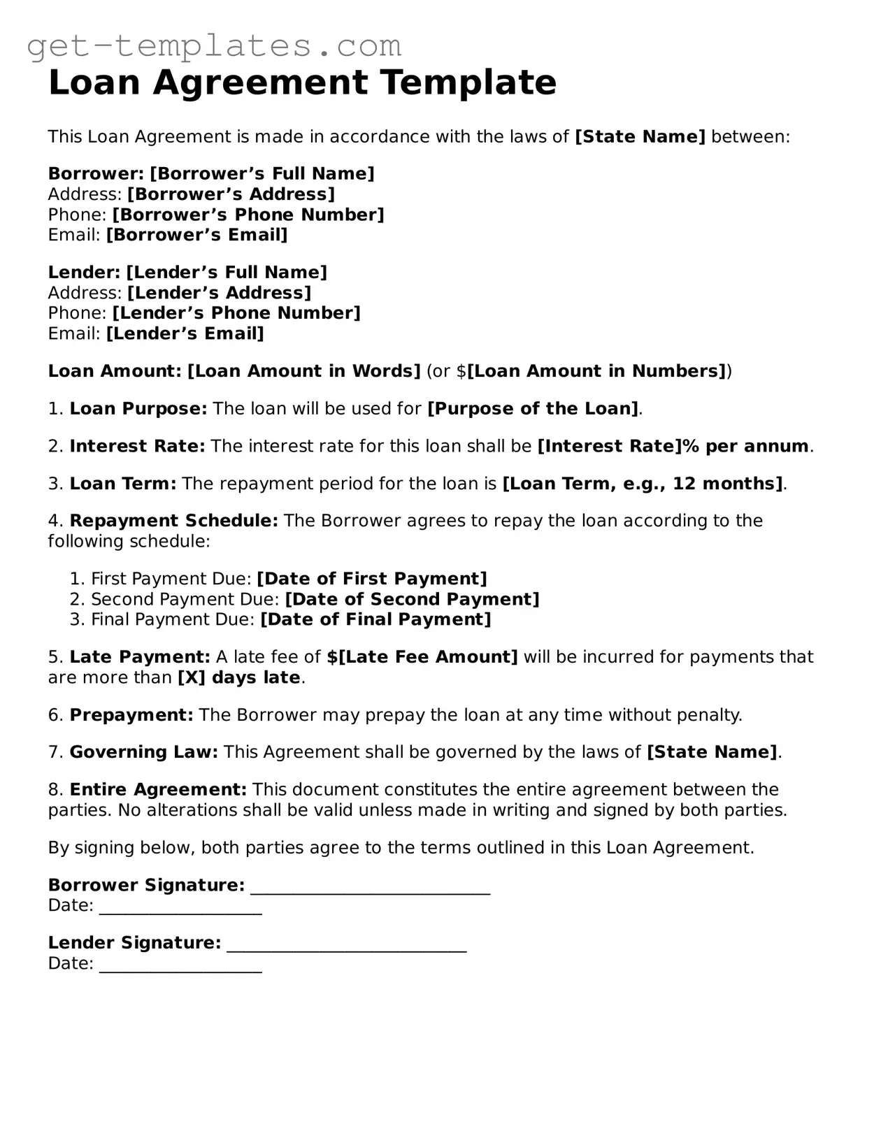 Attorney-Approved Loan Agreement Form