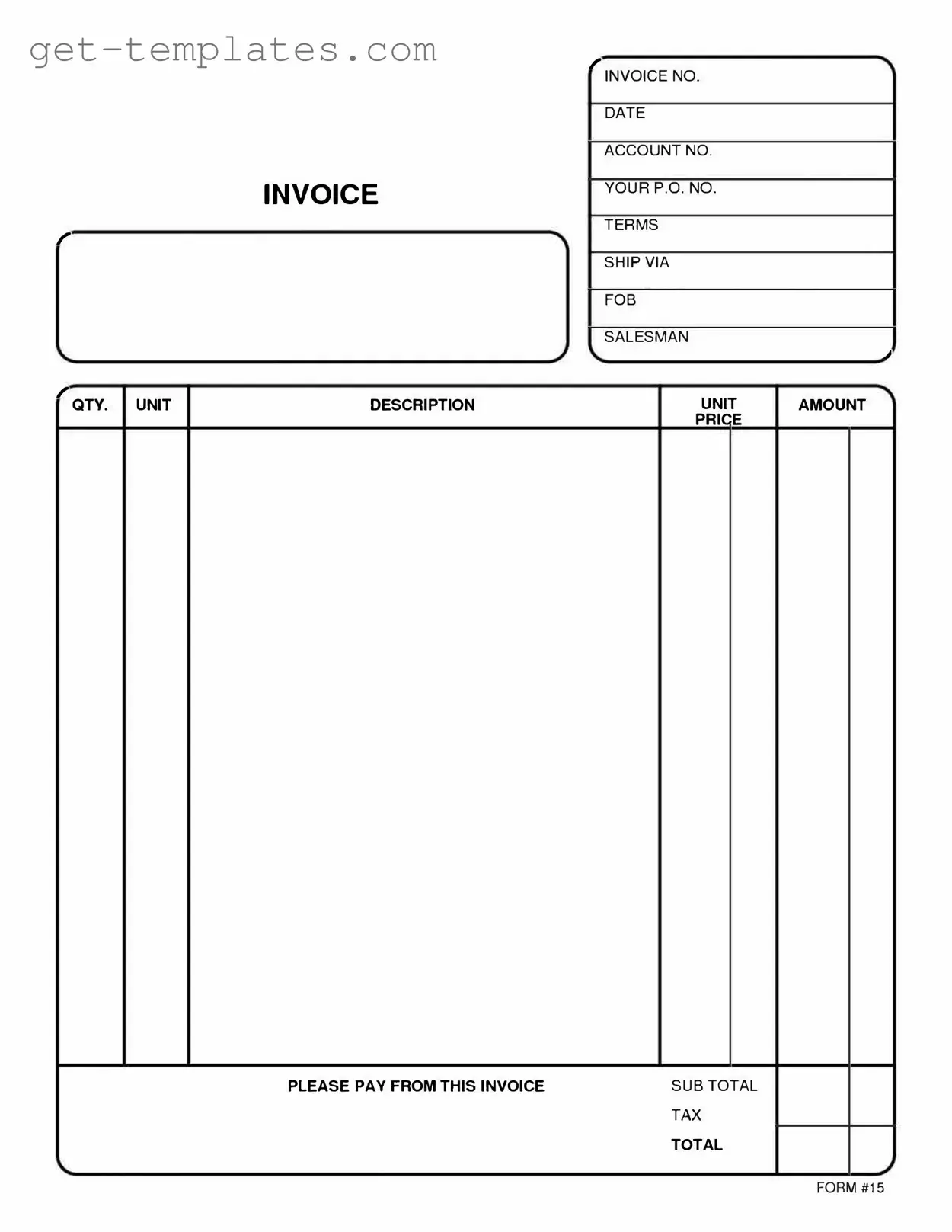 Fill in a Valid Free And Invoice Pdf Template