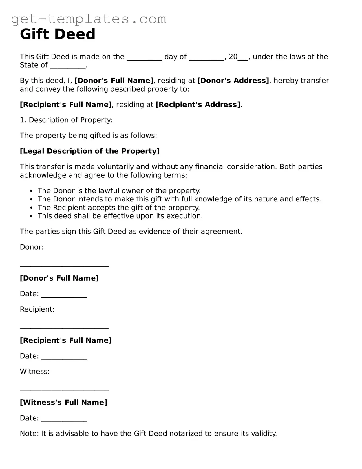 Attorney-Approved Gift Deed Form