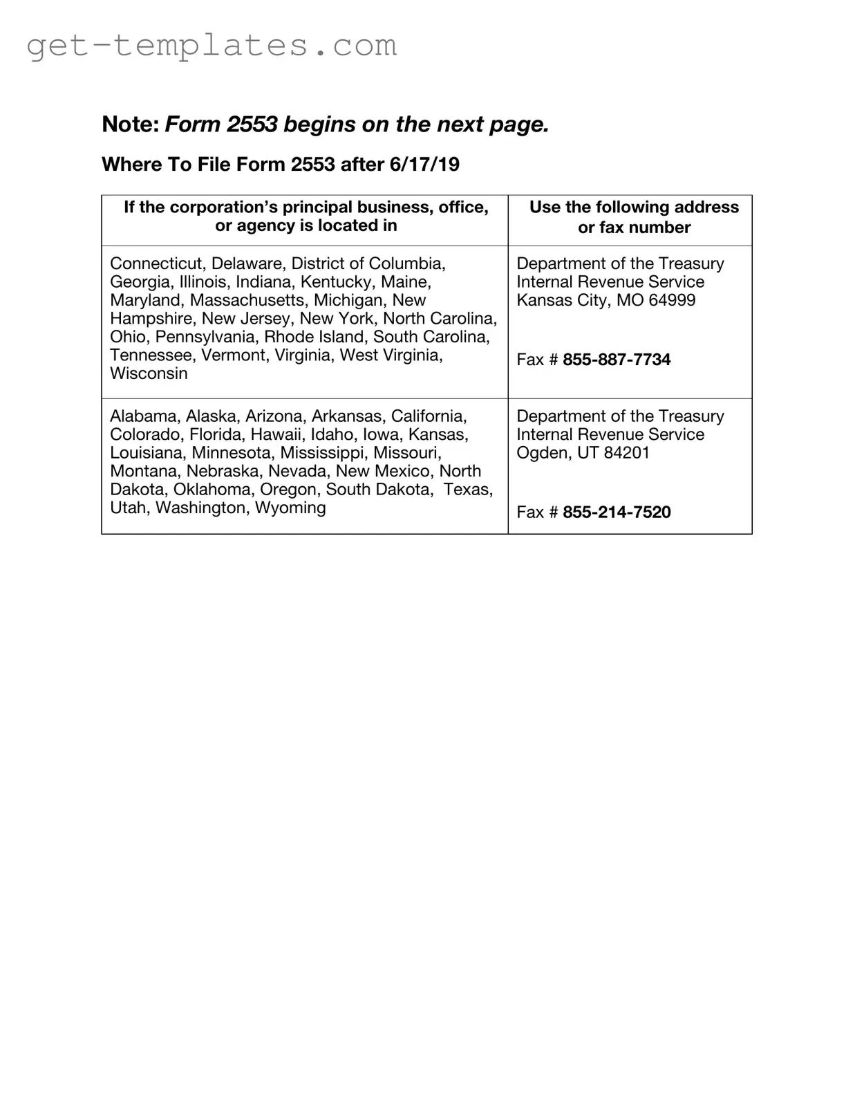 Fill in a Valid IRS 2553 Template