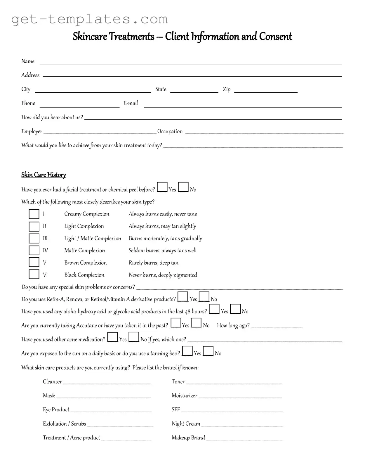 Fill in a Valid Facial Consent Template
