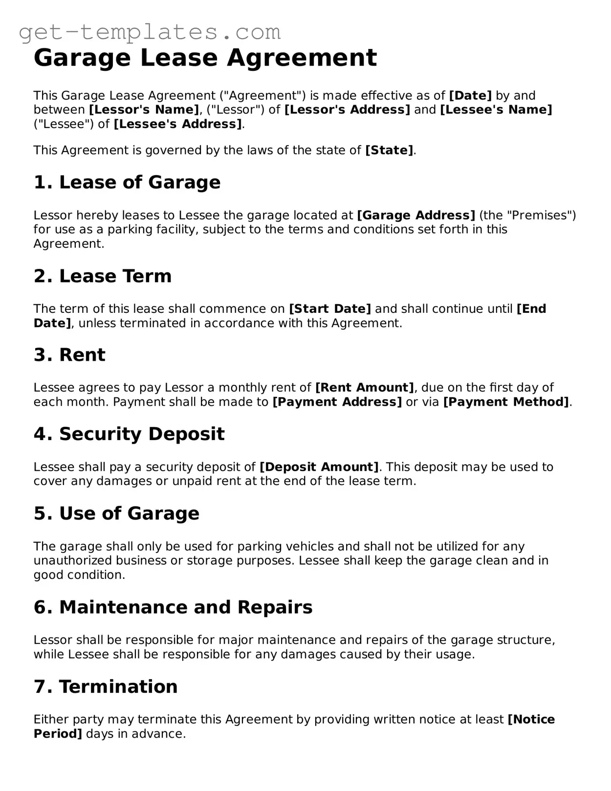 Attorney-Approved Garage Lease Agreement Form