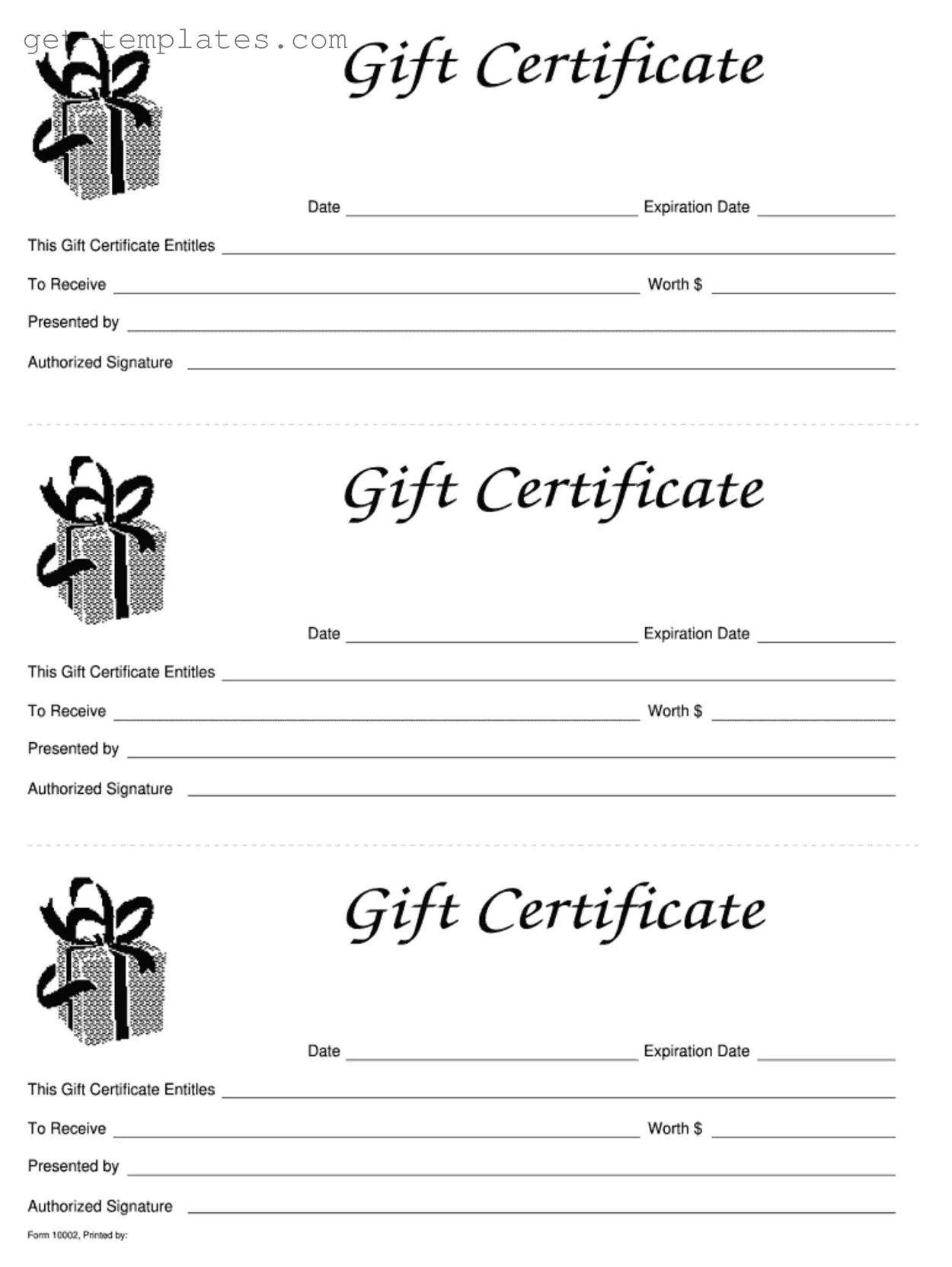 Fill in a Valid Gift Certificate Template