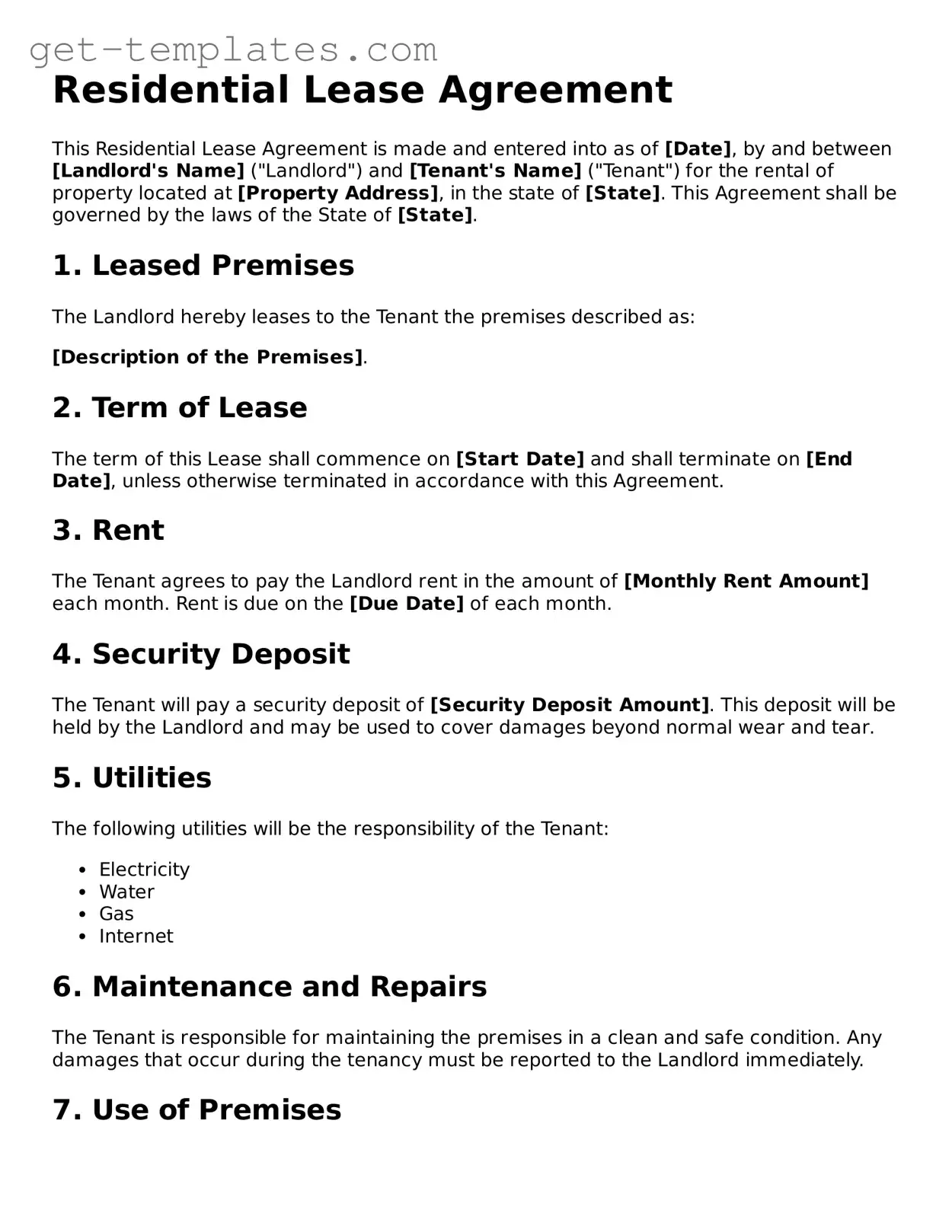 Attorney-Approved Residential Lease Agreement Form