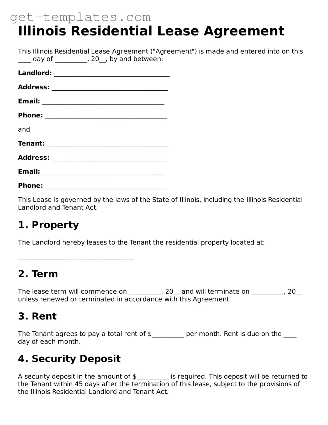 Attorney-Approved  Residential Lease Agreement Document for Illinois