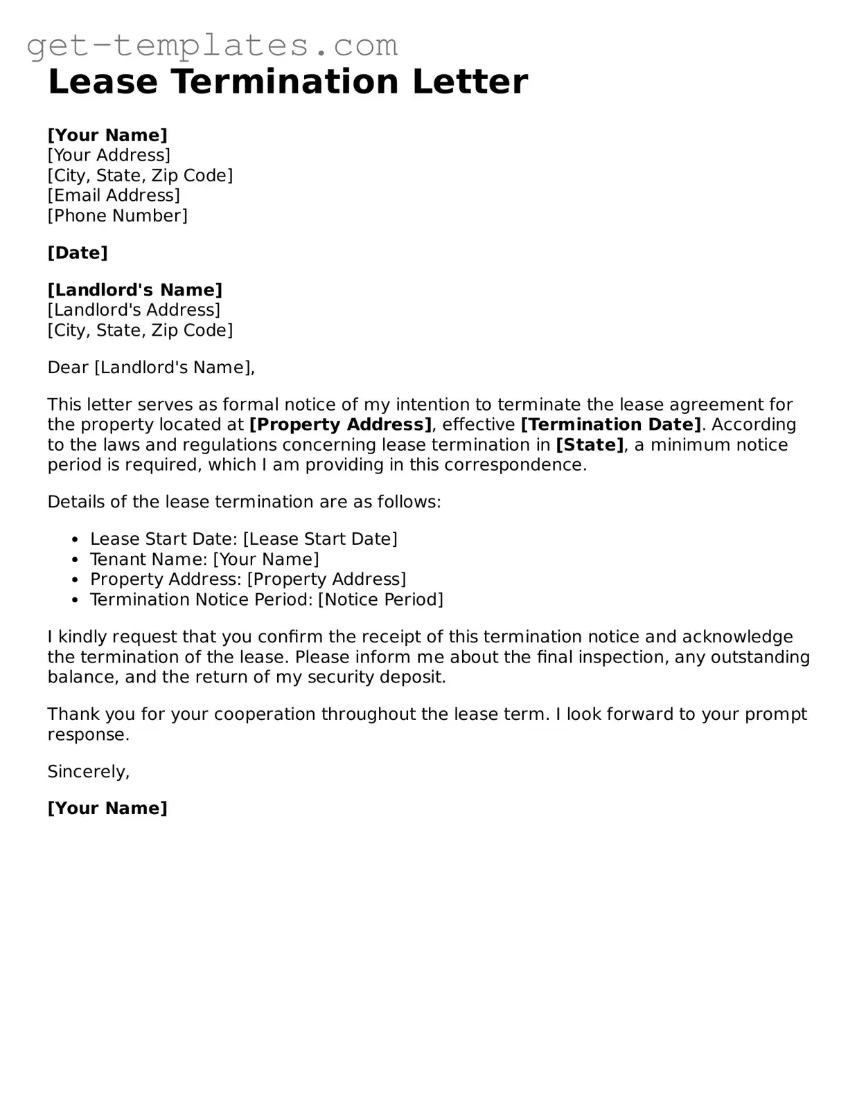 Attorney-Approved Lease Termination Letter Form