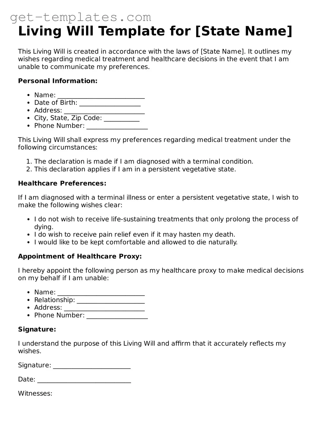 Attorney-Approved Living Will Form
