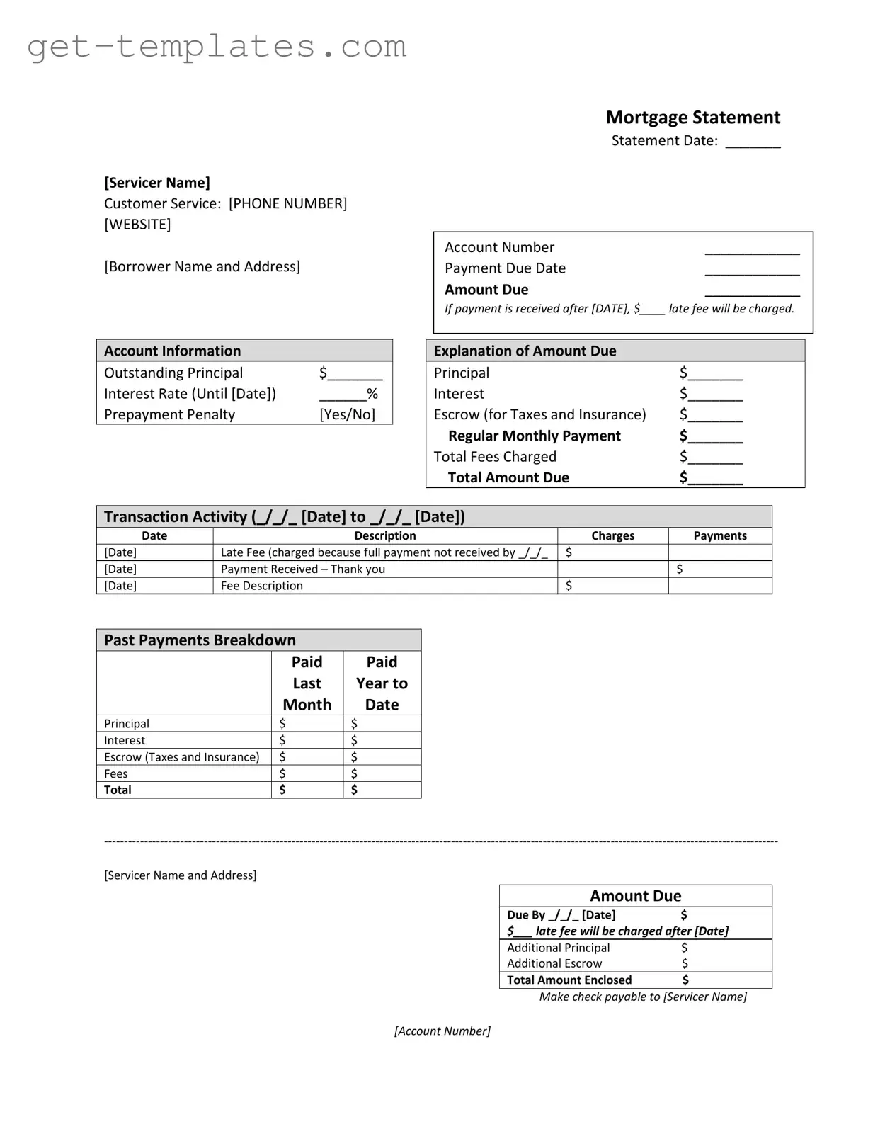 Fill in a Valid Mortgage Statement Template