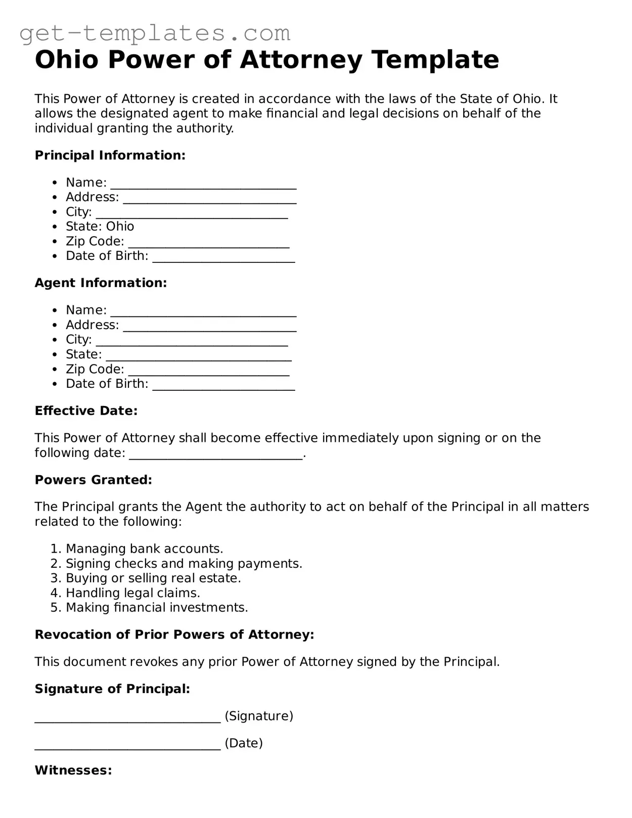 Attorney-Approved  Power of Attorney Document for Ohio
