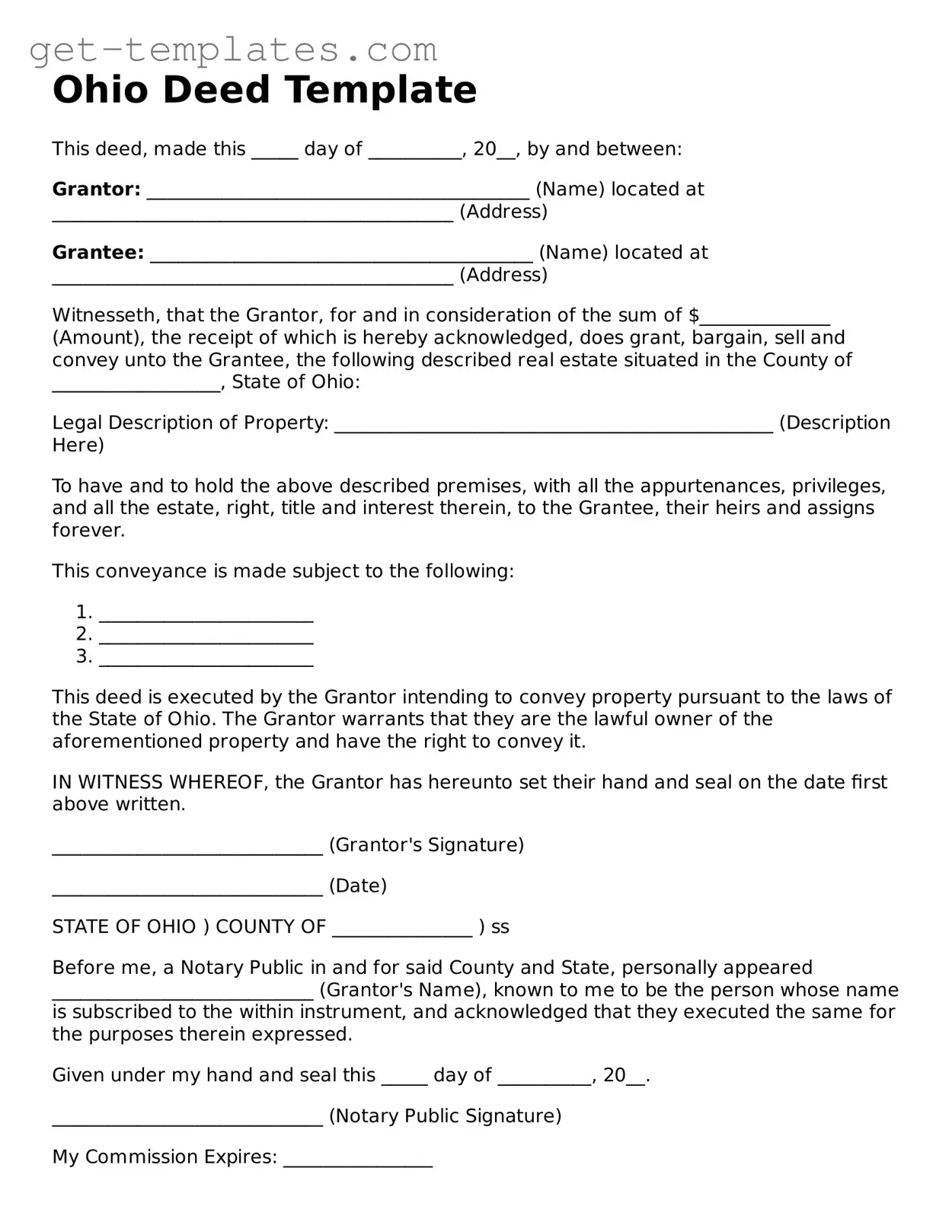 Attorney-Approved  Deed Document for Ohio