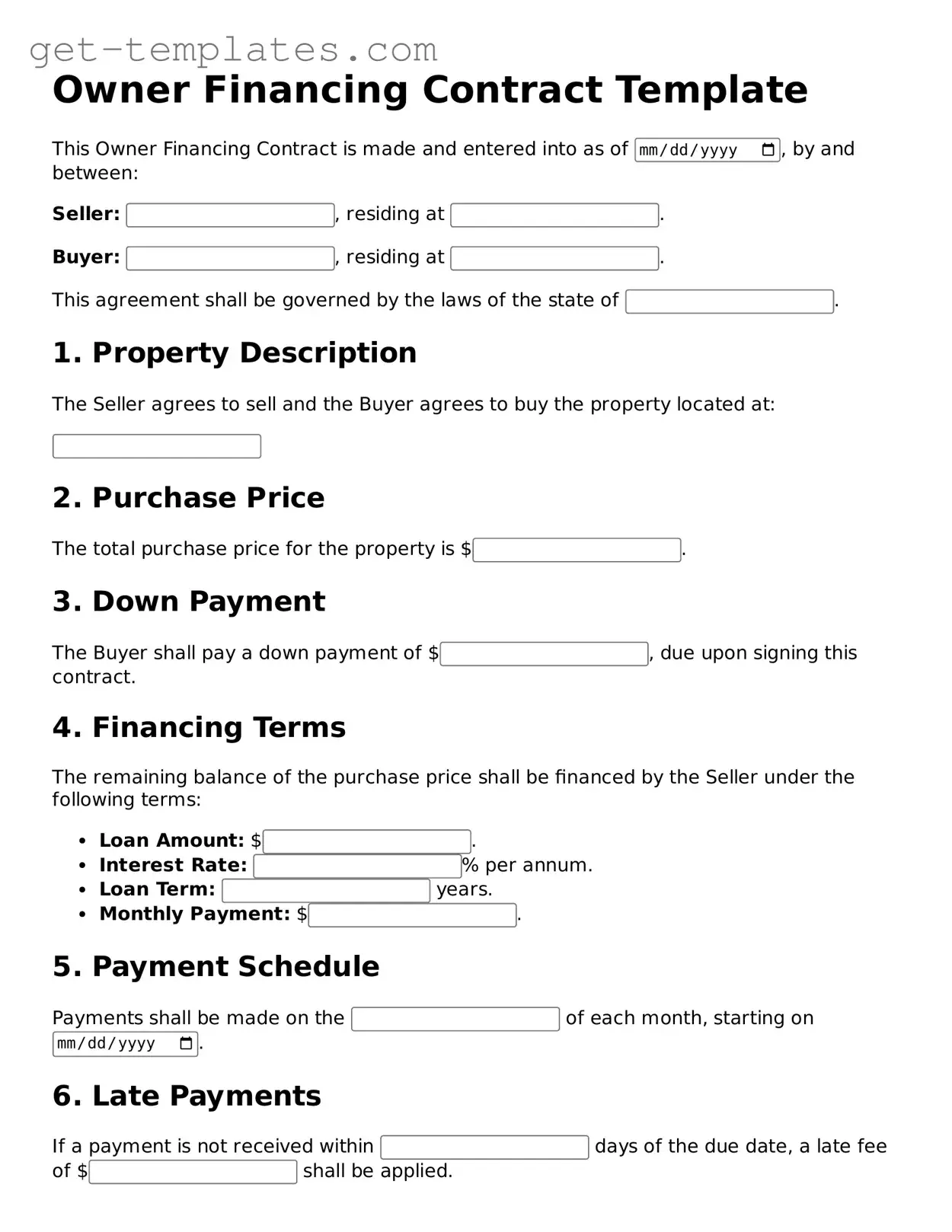 Attorney-Approved Owner Financing Contract Form