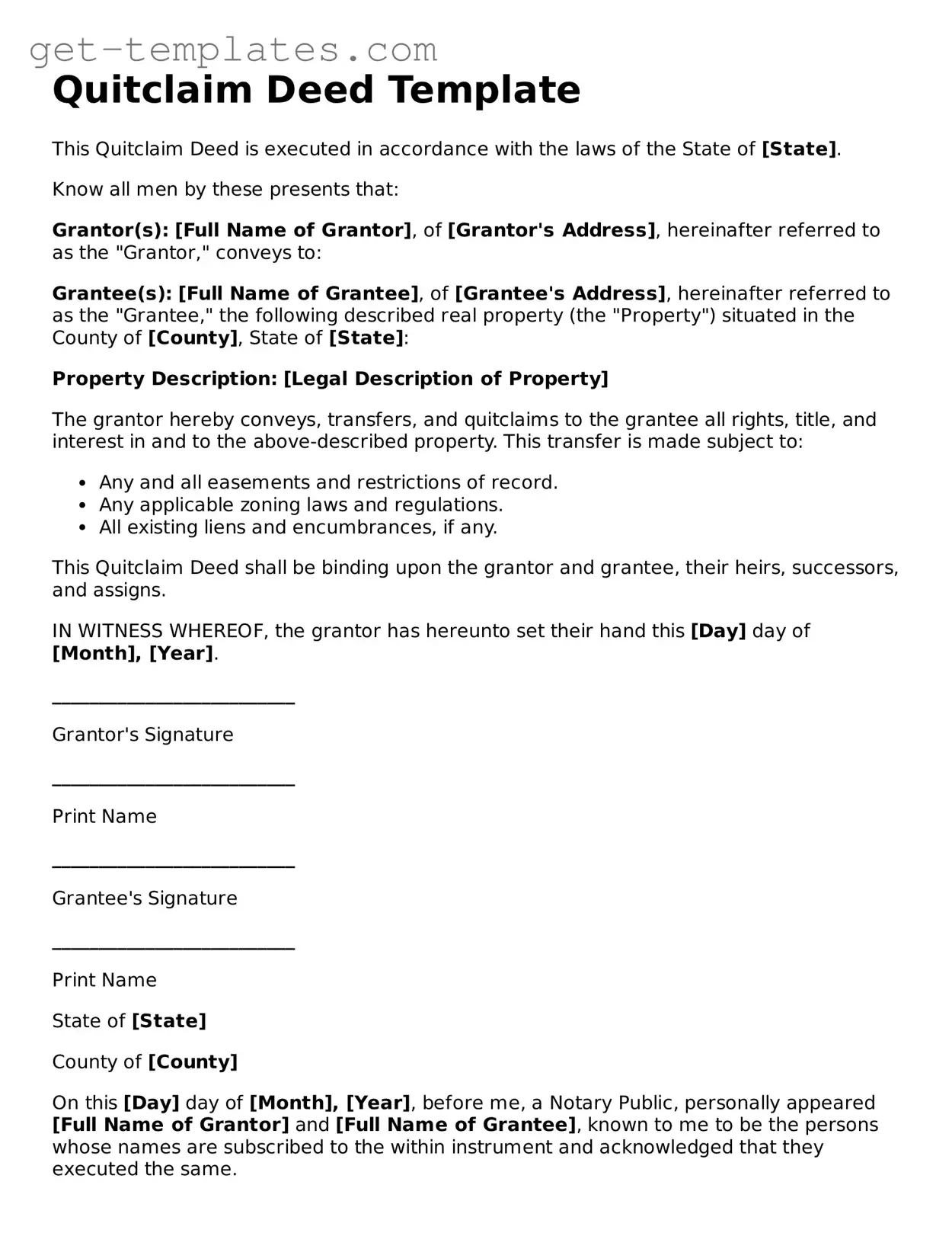 Attorney-Approved Quitclaim Deed Form