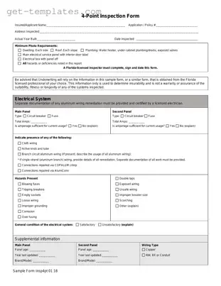 Fill in a Valid 4 Point Inspection Template