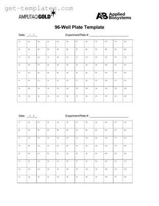 Fill in a Valid 96 Well Template