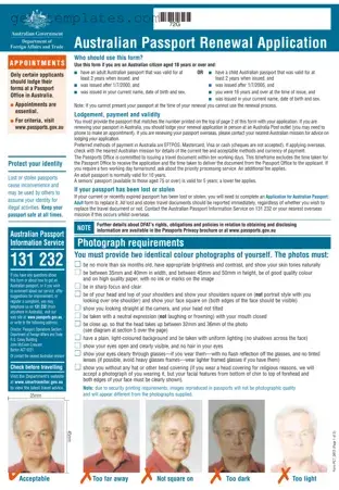 Fill in a Valid Australian Passport Renewal Template