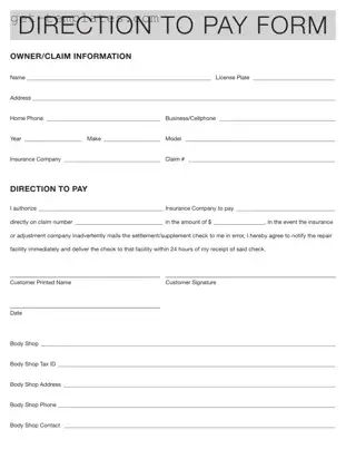 Fill in a Valid Authorization And Direction Pay Template