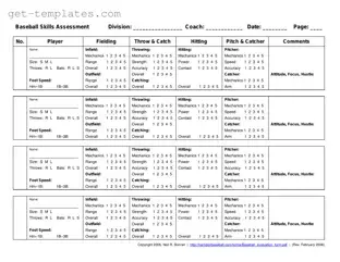 Fill in a Valid Baseball Assessment Template