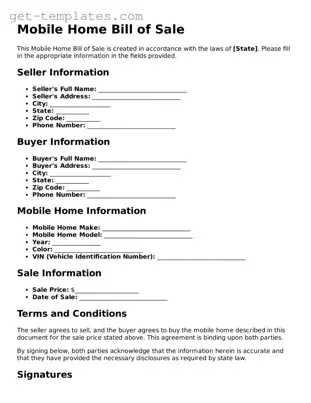 Attorney-Approved Mobile Home Bill of Sale Form