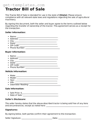 Attorney-Approved Tractor Bill of Sale Form
