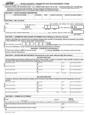 Fill in a Valid California Fotm Reg 262 Template