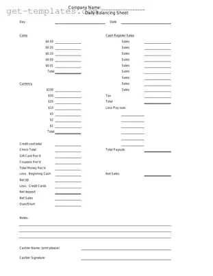 Fill in a Valid Cash Drawer Count Sheet Template