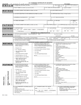 Fill in a Valid CDC U.S. Standard Certificate of Live Birth Template