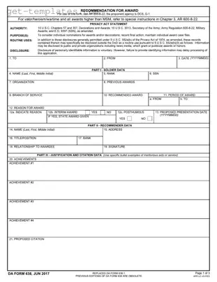 Fill in a Valid Da 638 Template