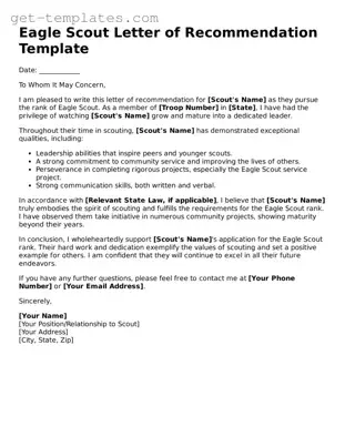 Attorney-Approved Eagle Scout Letter of Recommendation Form