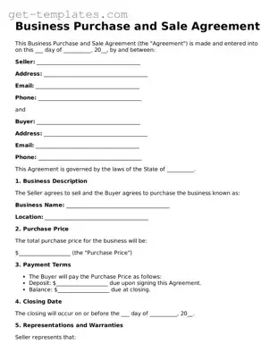 Attorney-Approved Business Purchase and Sale Agreement Form