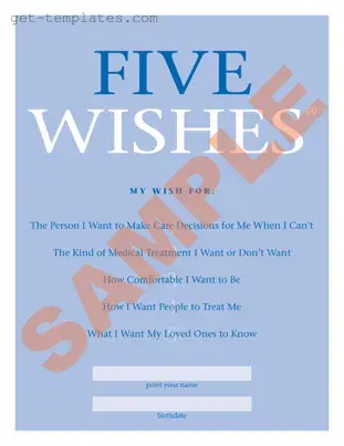 Fill in a Valid 5 Wishes Document Template