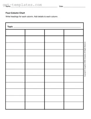 Fill in a Valid Four Column Chart Template