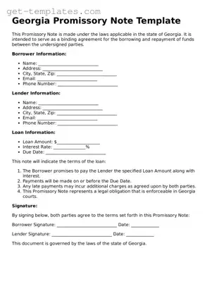 Attorney-Approved  Promissory Note Document for Georgia