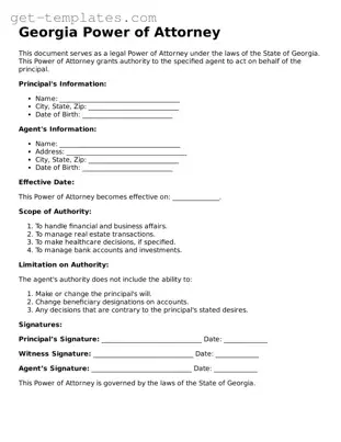 Attorney-Approved Power of Attorney Document for Georgia