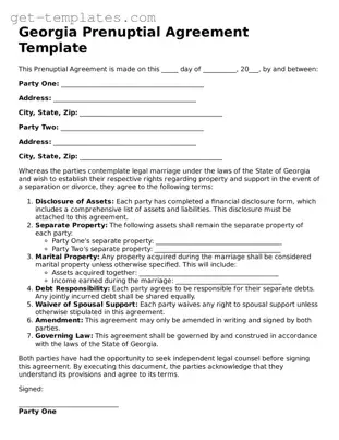 Attorney-Approved  Prenuptial Agreement Document for Georgia