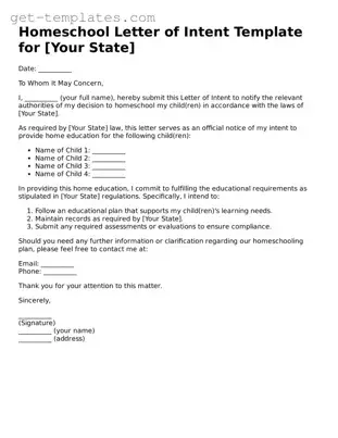 Attorney-Approved Homeschool Letter of Intent Form