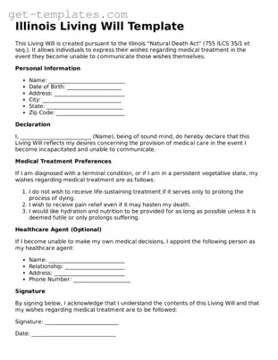 Attorney-Approved  Living Will Document for Illinois