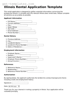Attorney-Approved  Rental Application Document for Illinois