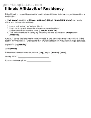 Attorney-Approved  Affidavit of Residency Document for Illinois