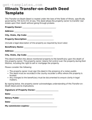 Attorney-Approved  Transfer-on-Death Deed Document for Illinois