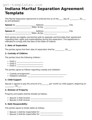 Attorney-Approved  Marital Separation Agreement Document for Indiana