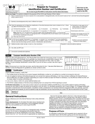 Fill in a Valid IRS W-9 Template
