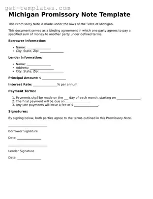 Attorney-Approved Promissory Note Document for Michigan