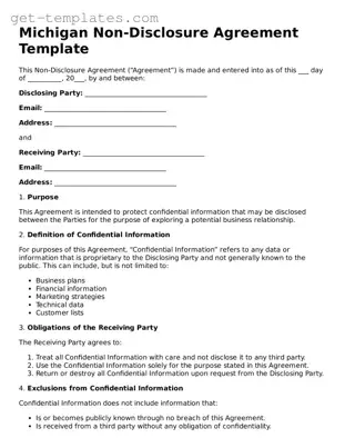 Attorney-Approved  Non-disclosure Agreement Document for Michigan