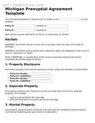 Attorney-Approved  Prenuptial Agreement Document for Michigan
