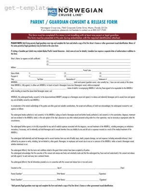Fill in a Valid NCL Parental Consent Template
