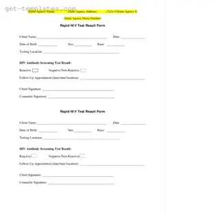 Fill in a Valid Negative Hiv Test Template