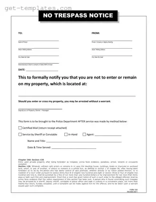 Fill in a Valid No Trespassing Letter Template