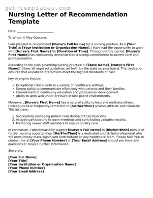 Attorney-Approved Nursing Letter of Recommendation Form
